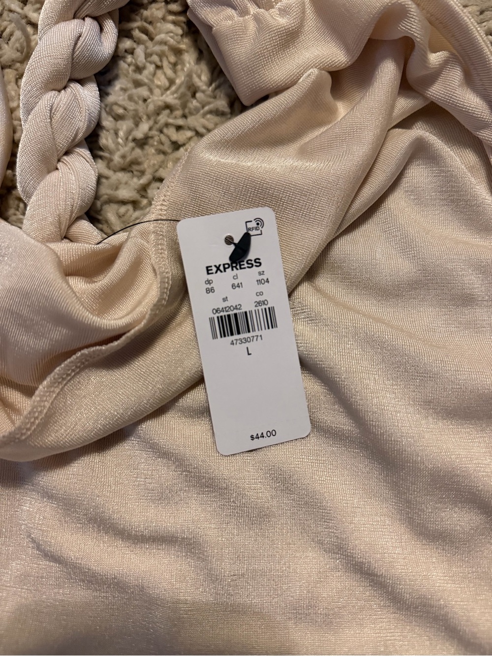Express Sleeveless Braided Halter Top in Light tan - Picture 2 of 5